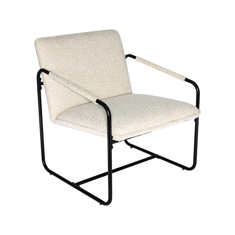 Boucle nebo Corduroy Fabric Steel Office Lounge Chair/Accent Chair/ARM židle čalouněné sedadlo a záda